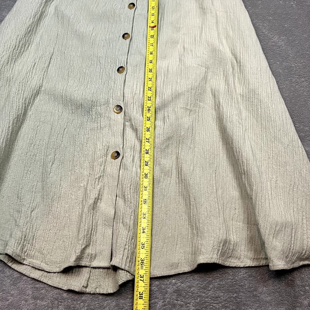 Soft Surroundings Rayon Maxi Skirt Button Front Womens L Mint Green Boho - Picture 6 of 9